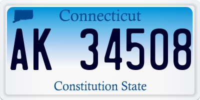 CT license plate AK34508