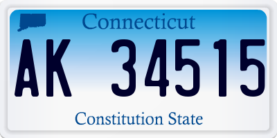 CT license plate AK34515