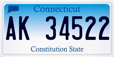 CT license plate AK34522