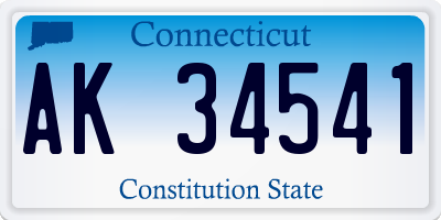 CT license plate AK34541