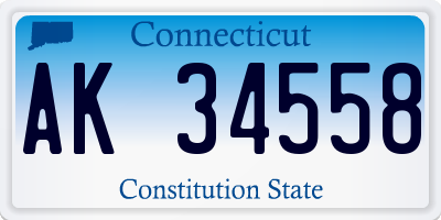 CT license plate AK34558