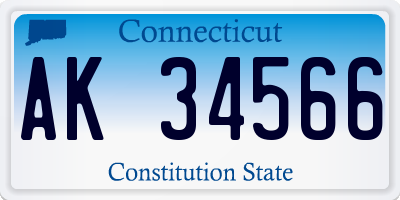 CT license plate AK34566