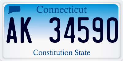 CT license plate AK34590