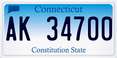 CT license plate AK34700