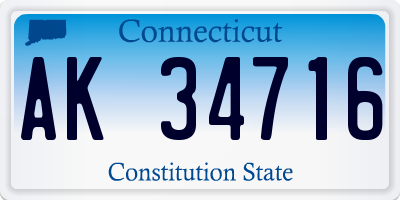 CT license plate AK34716