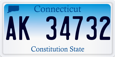 CT license plate AK34732