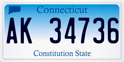 CT license plate AK34736