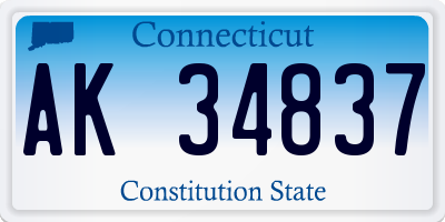 CT license plate AK34837