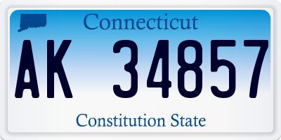 CT license plate AK34857