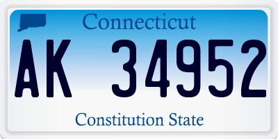 CT license plate AK34952