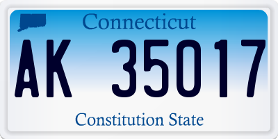 CT license plate AK35017