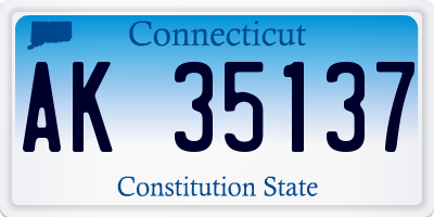CT license plate AK35137