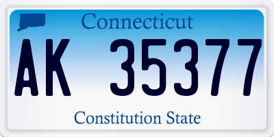 CT license plate AK35377