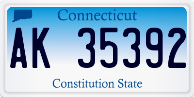 CT license plate AK35392