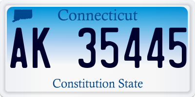 CT license plate AK35445