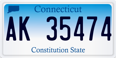 CT license plate AK35474
