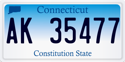 CT license plate AK35477