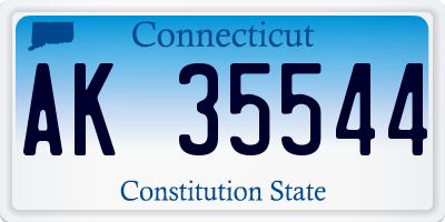 CT license plate AK35544