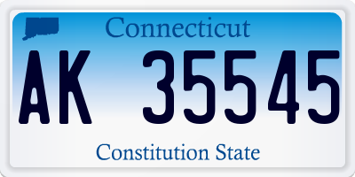 CT license plate AK35545