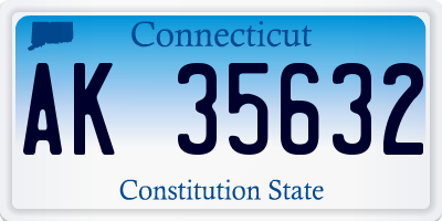 CT license plate AK35632