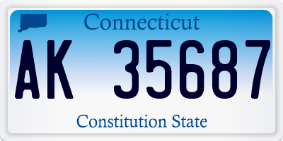 CT license plate AK35687