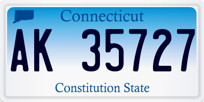 CT license plate AK35727