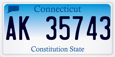 CT license plate AK35743