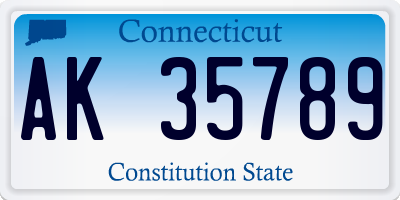 CT license plate AK35789