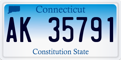 CT license plate AK35791