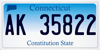 CT license plate AK35822