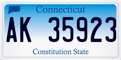 CT license plate AK35923