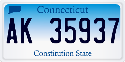 CT license plate AK35937