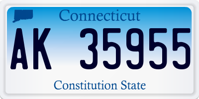 CT license plate AK35955