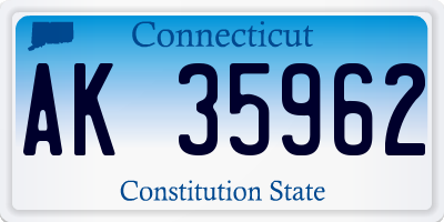 CT license plate AK35962