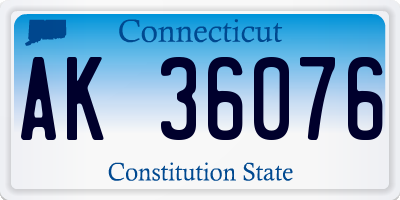 CT license plate AK36076