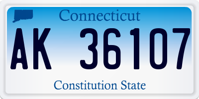 CT license plate AK36107