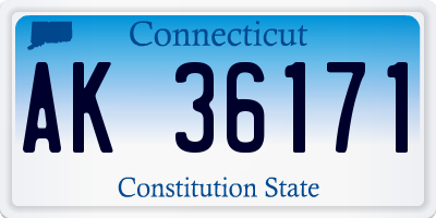 CT license plate AK36171
