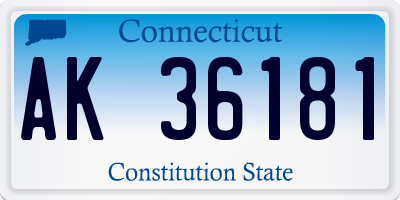 CT license plate AK36181