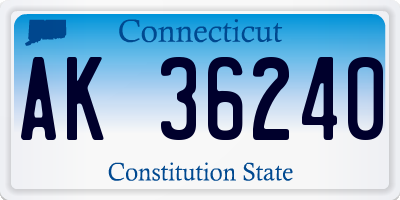 CT license plate AK36240