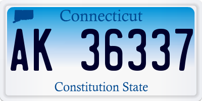 CT license plate AK36337