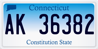 CT license plate AK36382