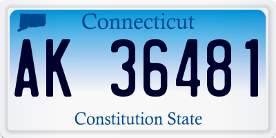 CT license plate AK36481