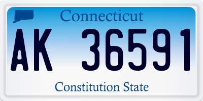 CT license plate AK36591