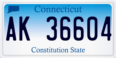 CT license plate AK36604