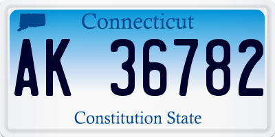 CT license plate AK36782