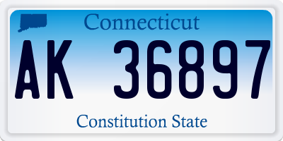 CT license plate AK36897