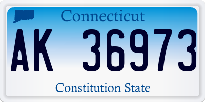 CT license plate AK36973