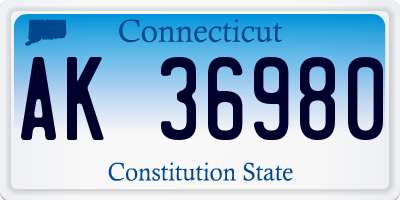 CT license plate AK36980
