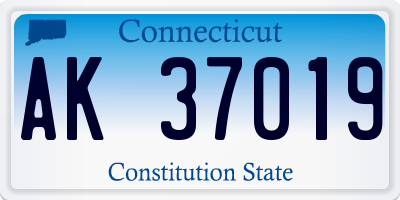 CT license plate AK37019