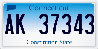 CT license plate AK37343